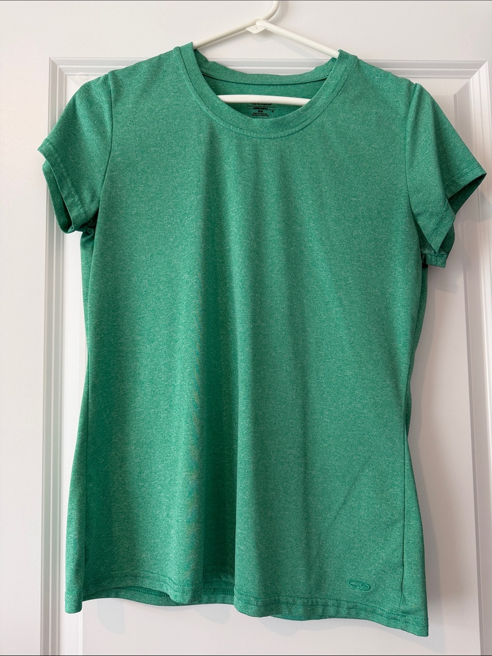 C9 by Champion Heathered Green Short Sleeve Crewneck Top
